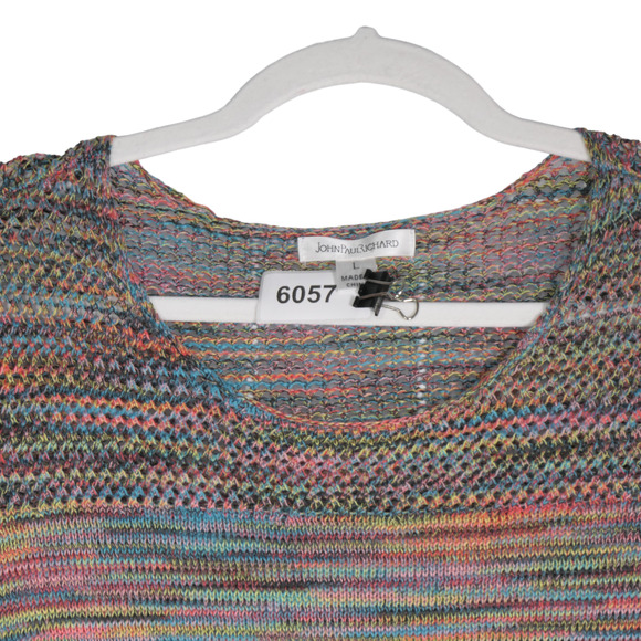 John Paul Richard Sweater Women Large Multicolor Knit 3/4 Sleeve Elevated Basics - Picture 5 of 8